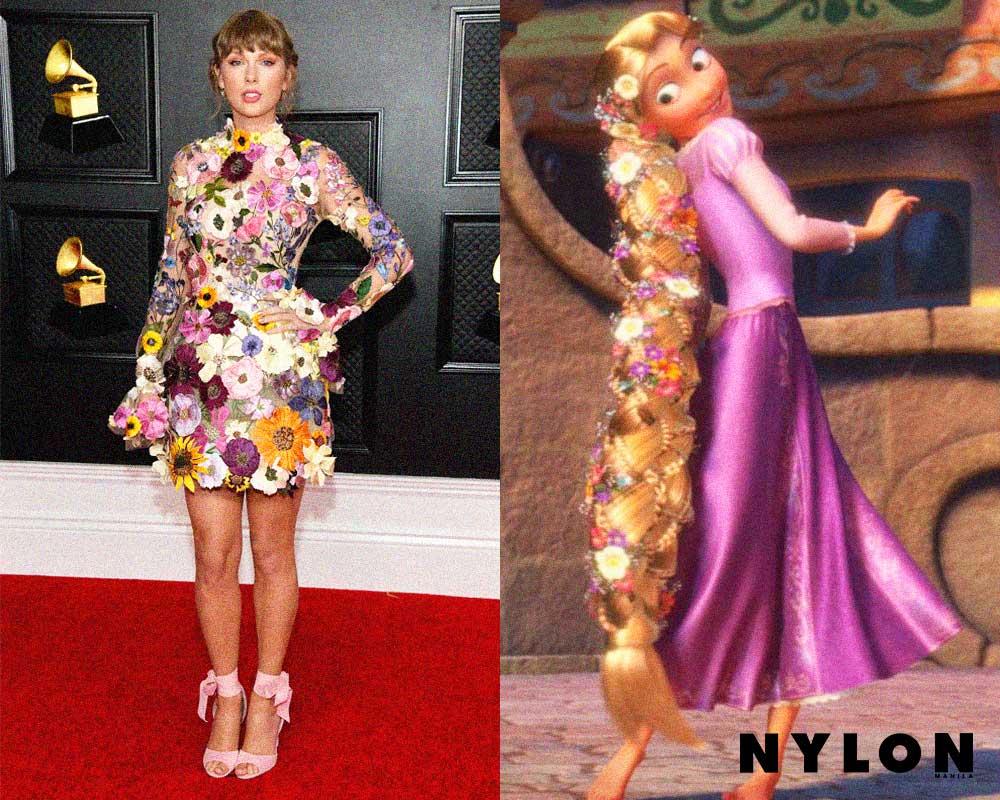 Taylor Swift Grammy's 2021 Rapunzel Tangled Fashion