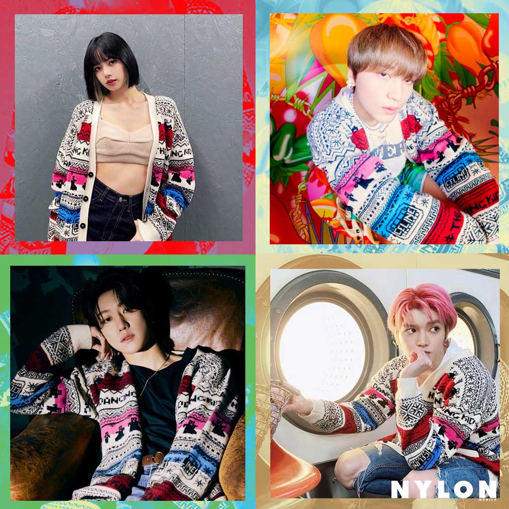 K pop icons wearing same outfit lisa haechan taeyong minghao