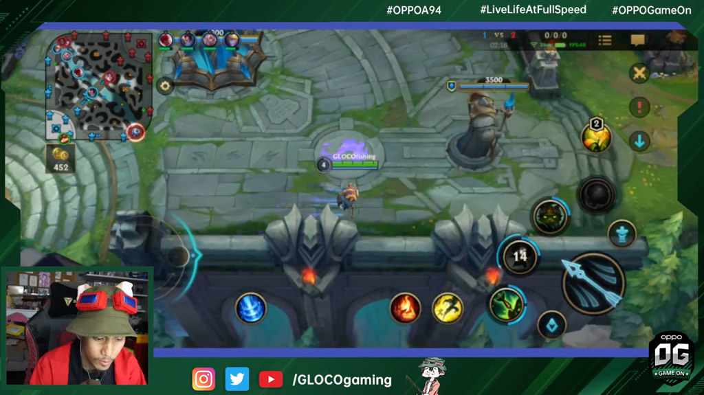 Gloco Gaming one of OPPO Gaming Ambassadors plays League of Legend Wild Rift using is OPPO A94