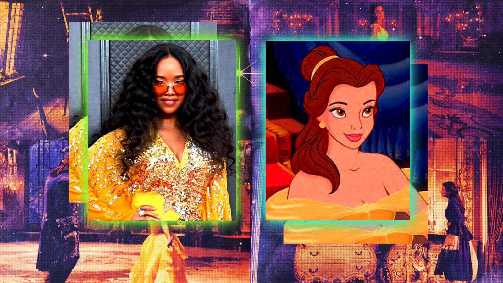 h.e.r. as belle beauty and the beast disney