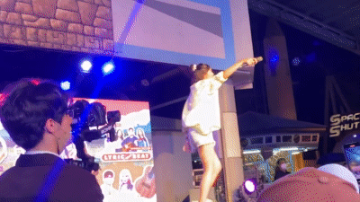 Kaori performs on stage