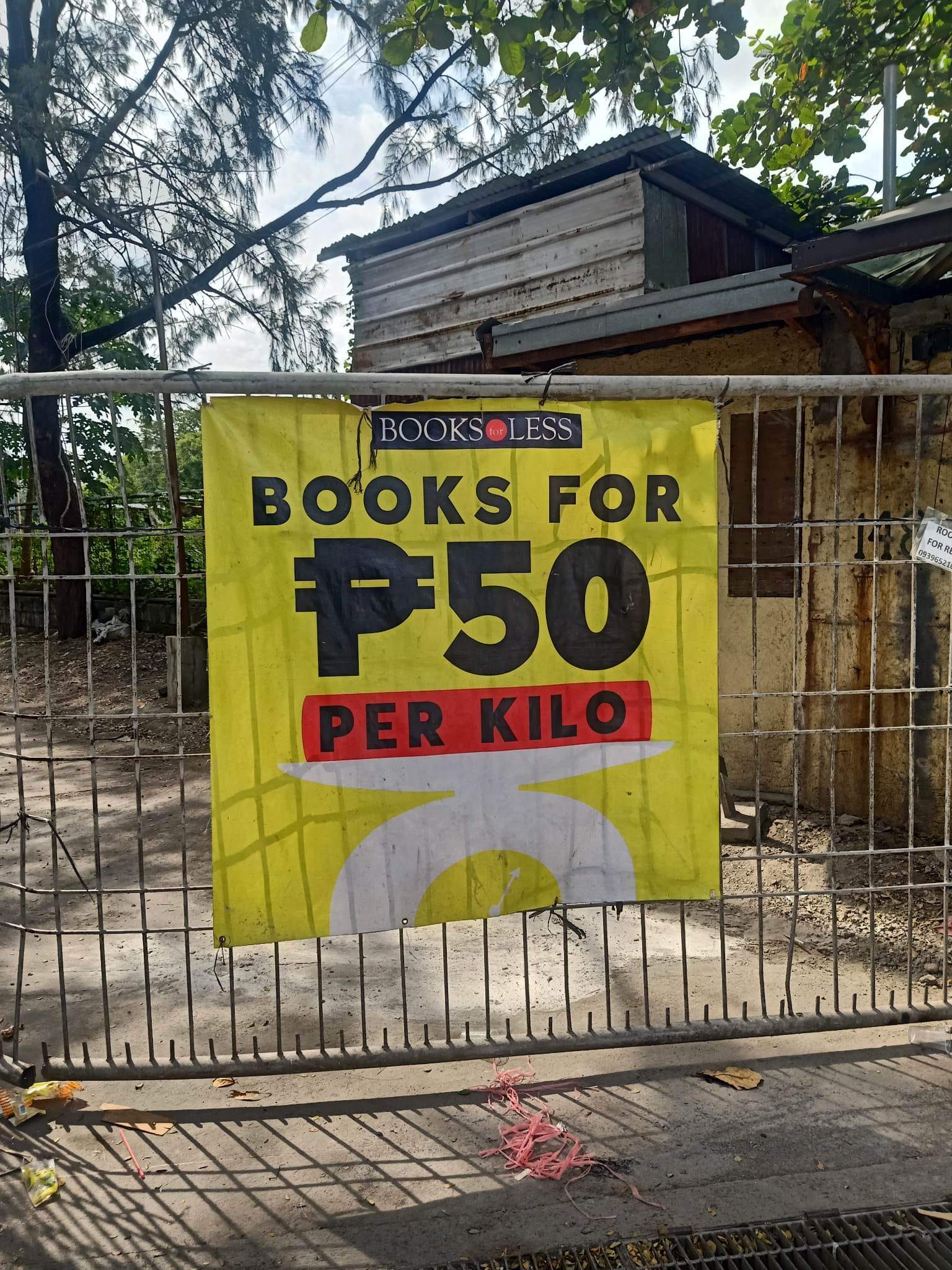 The entrance to the books for less warehouse sale