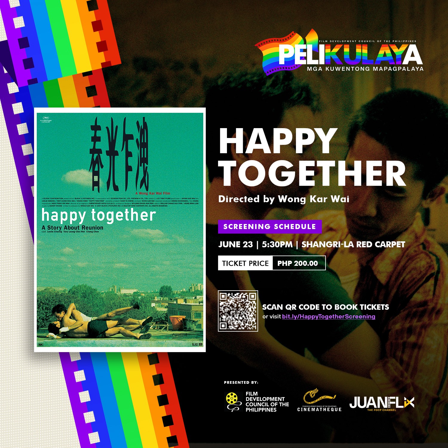 PeliKULAYA screening schedule of Wong Kar Wai's Happy Together