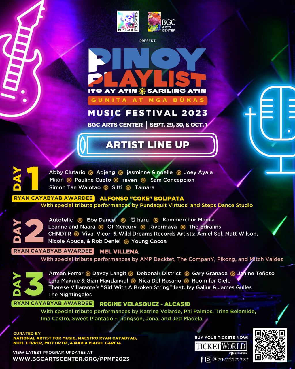 Artist lineup Pinoy Playlist Music Festival 2023