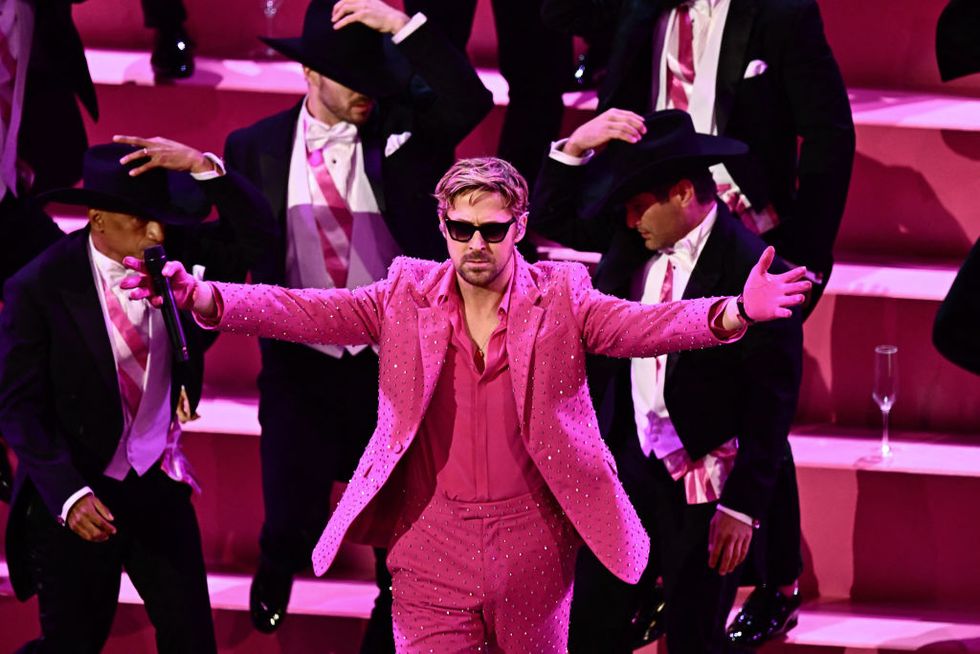oscars 2024 pink red best dressed celebrities ryan gosling